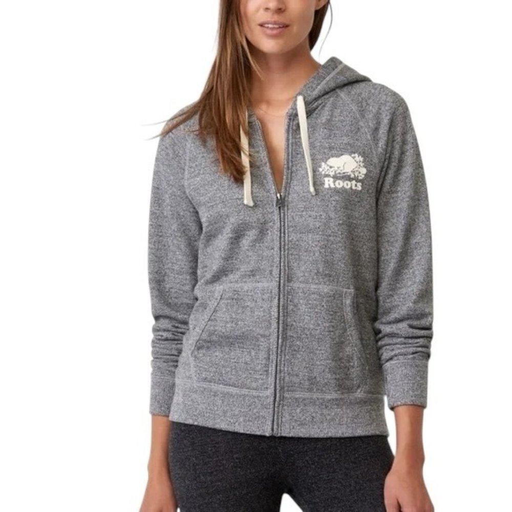 Roots Zip Up Hoodie XS Gray Salt Pepper Canada - Picture 13 of 13